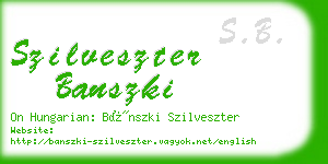 szilveszter banszki business card